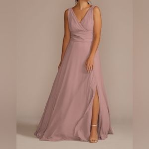 David's Bridal Surplice Tank Bridesmaid Dress in Quartz
